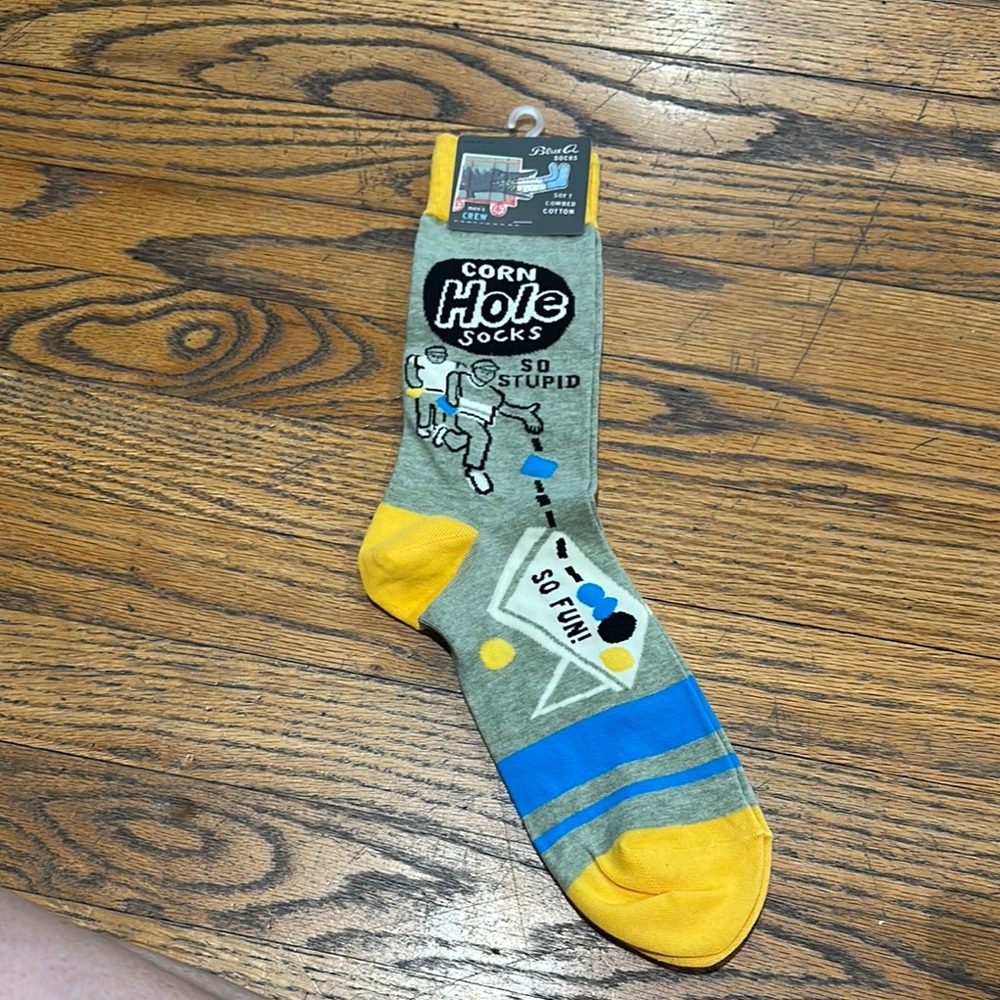 Blue Q Cornhole Socks - Gray and Yellow